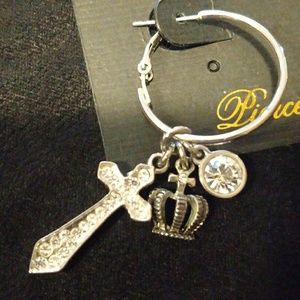 Park lane hoop charm earrings